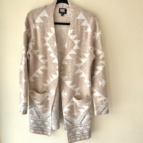 Frye Southwest Aztec Cardigan Sweater Size Medium - Picture 2 of 9